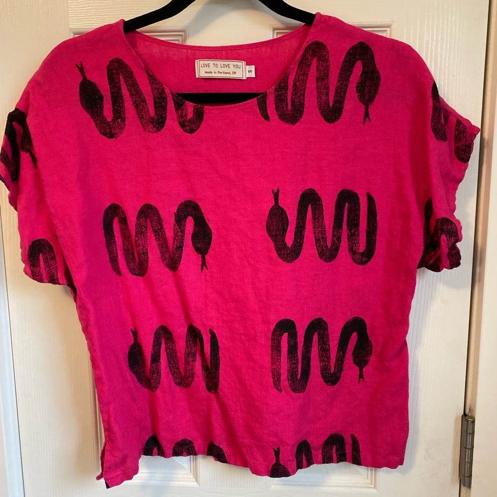 Pink Snake Print Blouse